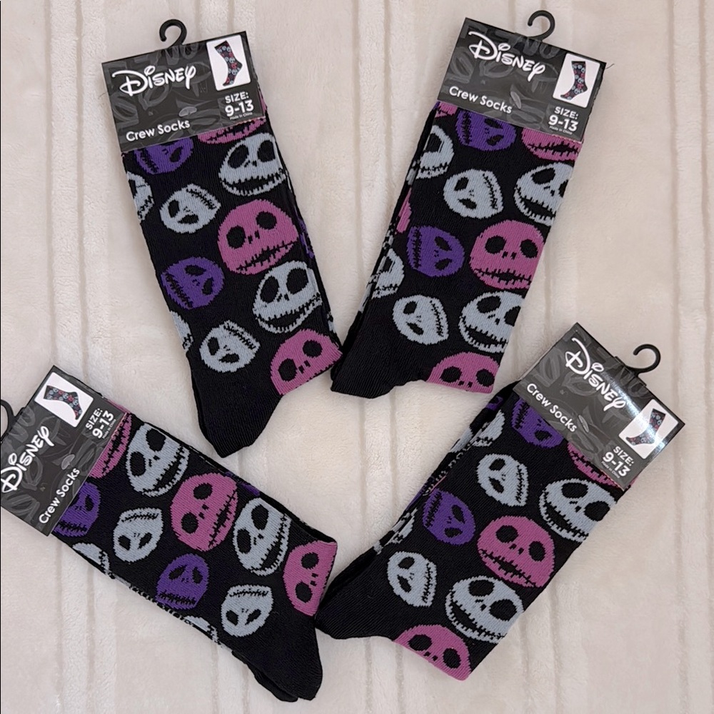 Disney Nightmare Before Christmas Jack Skellington Crew Sock Black Multi